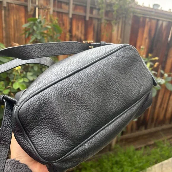 Authentic Michael kors black leather backpack purse